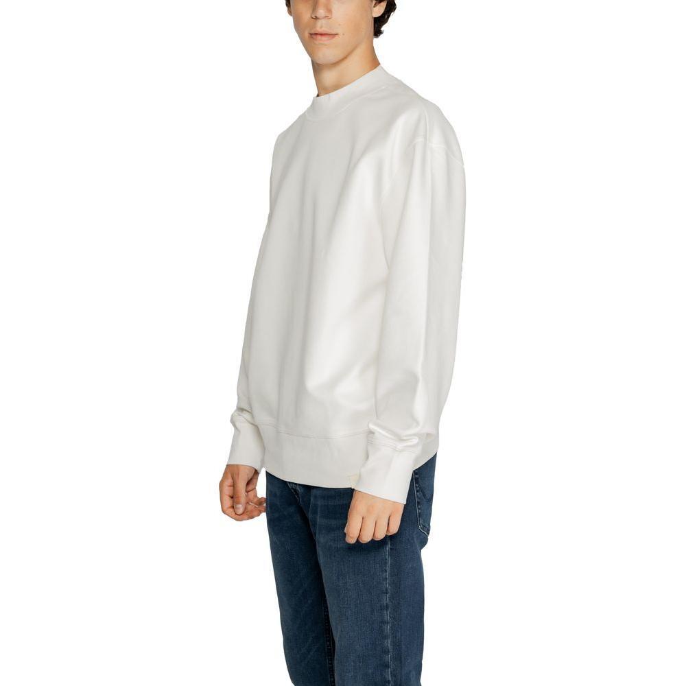 Calvin Klein Jeans White Recycled Cotton Sweatshirt CA-14580700008-IT48 | L