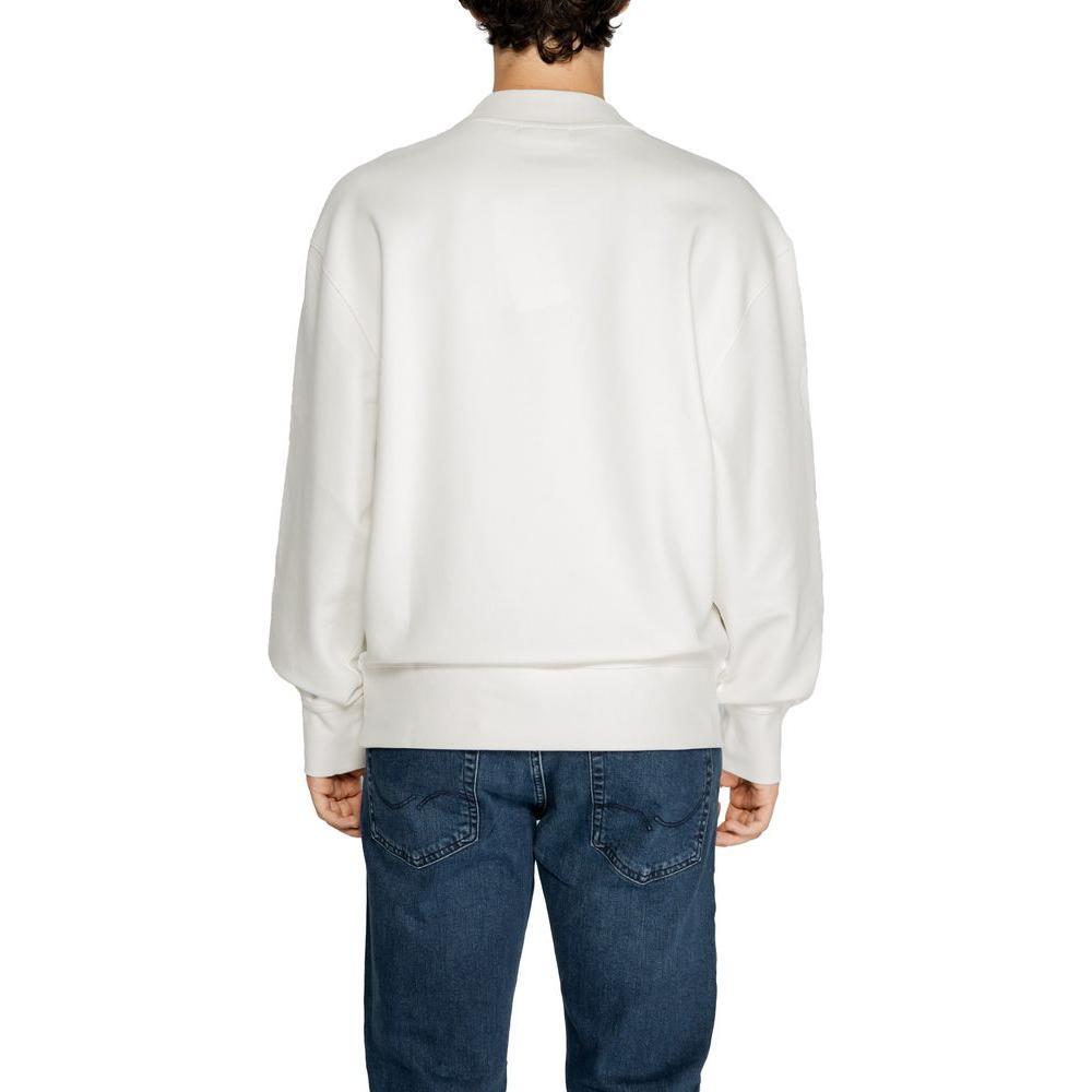 Calvin Klein Jeans White Recycled Cotton Sweatshirt CA-14580700008-IT48 | L