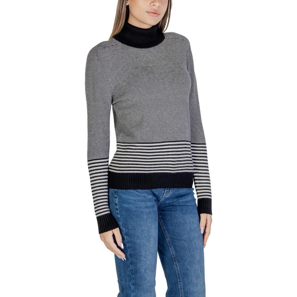 Sandro Ferrone Black And White Viscose Turtleneck SA-15618902438-IT42|M