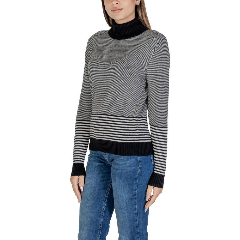 Sandro Ferrone Black And White Viscose Turtleneck SA-15618902438-IT42|M