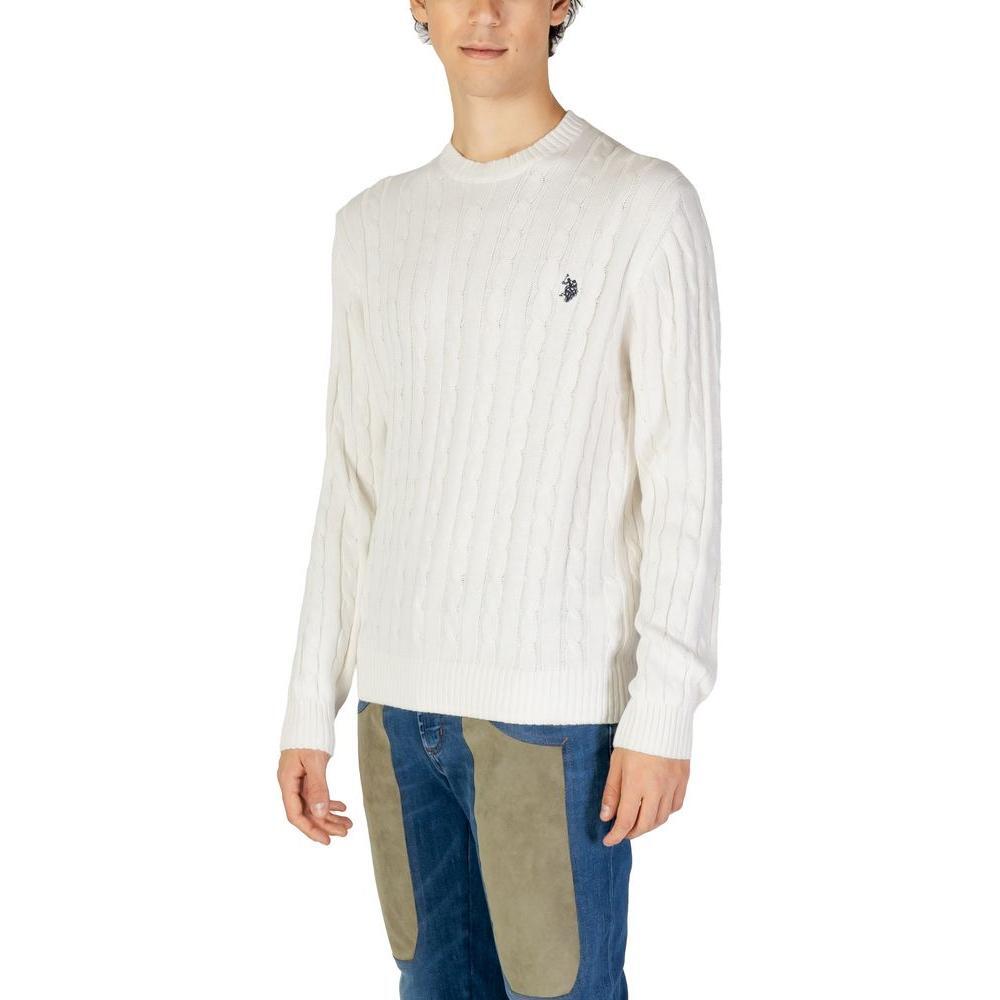 U.S. POLO ASSN. White Cotton Sweater US-15719300008-IT54 | XXL
