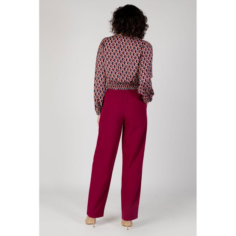 Vila Clothes Bordeaux Polyester Pant VI-12007800129-IT36|XXS
