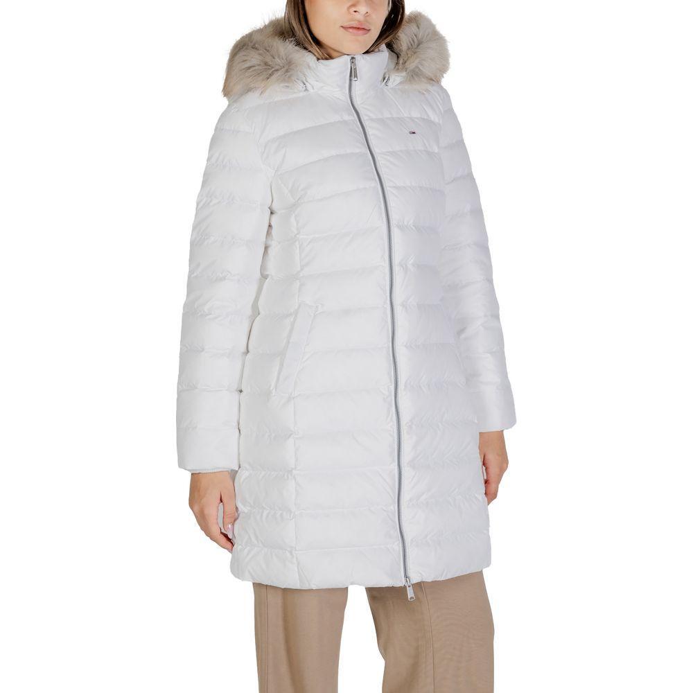 Tommy Hilfiger Jeans White Recycled Polyester Jackets & Coat TO-14578000008-IT38|XS