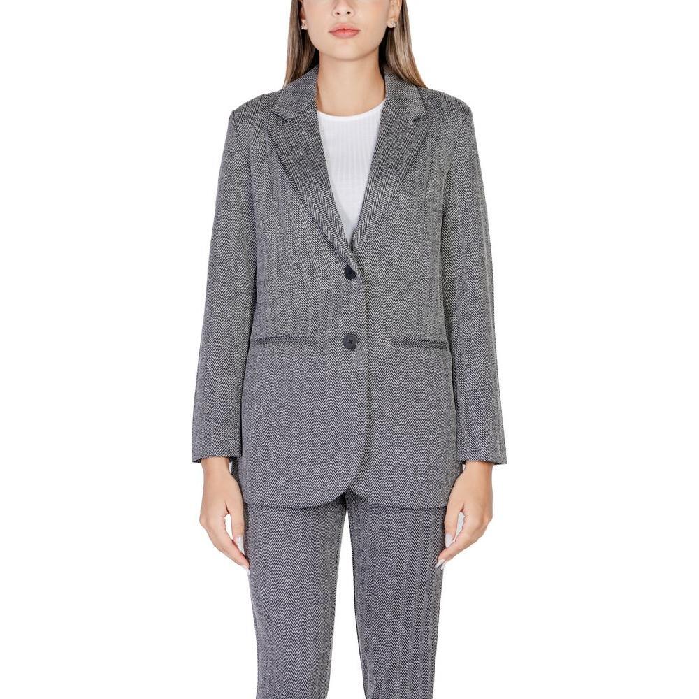 ICHI Black Polyester Blazer IC-15419600009-IT42|M