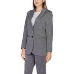 ICHI Black Polyester Blazer IC-15419600009-IT42|M