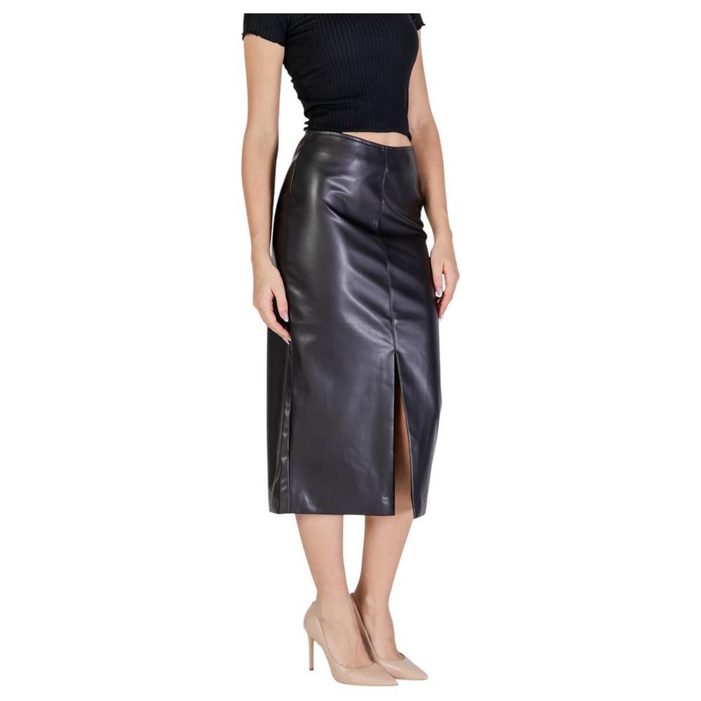ICHI Black Polyester Skirt IC-15692400009-IT36|XXS