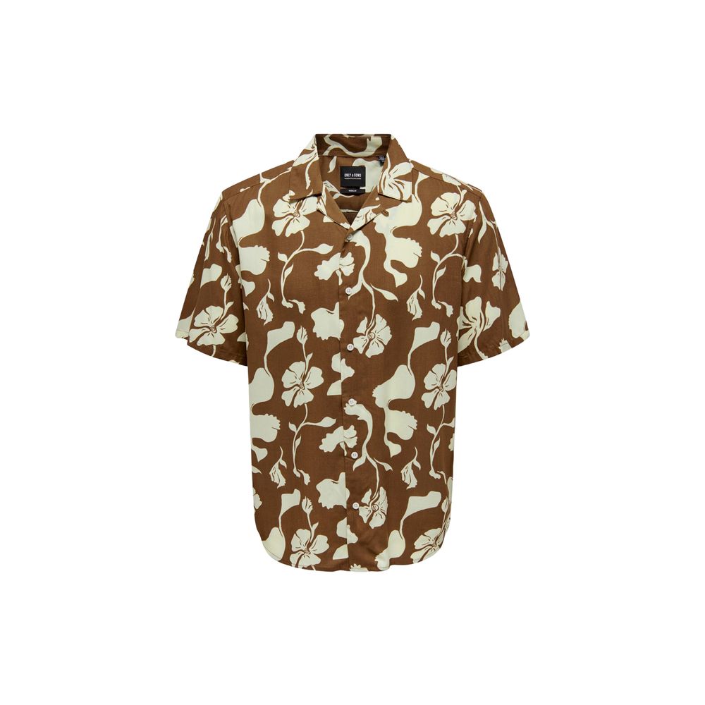 Only & Sons Brown Viscose Shortsleeve