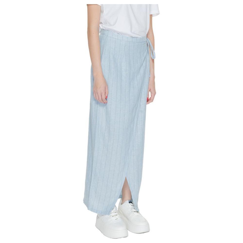 Vero Moda Light Blue Linen Skirt VE-13394500307-IT36|XXS