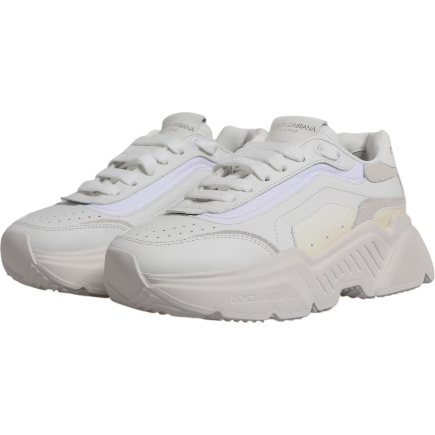 Dolce & Gabbana White Daymaster Low Top Sneakers Shoes LA11962-37.5