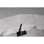 Elisabetta Franchi White Sheer Collared Buttoned Long Sleeves Top TSH86733-46