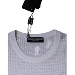 Dolce & Gabbana White Mesh See Through Long Sleeves Top TSH86800-50
