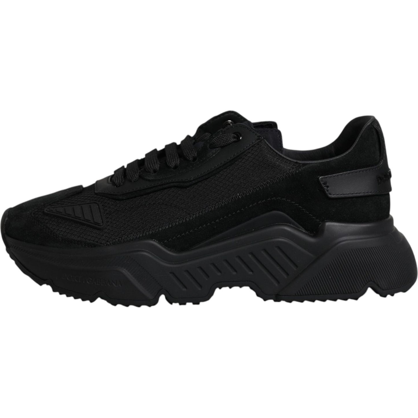 Dolce & Gabbana Black Leather Daymaster Low Top Sneakers Shoes MV6618-41