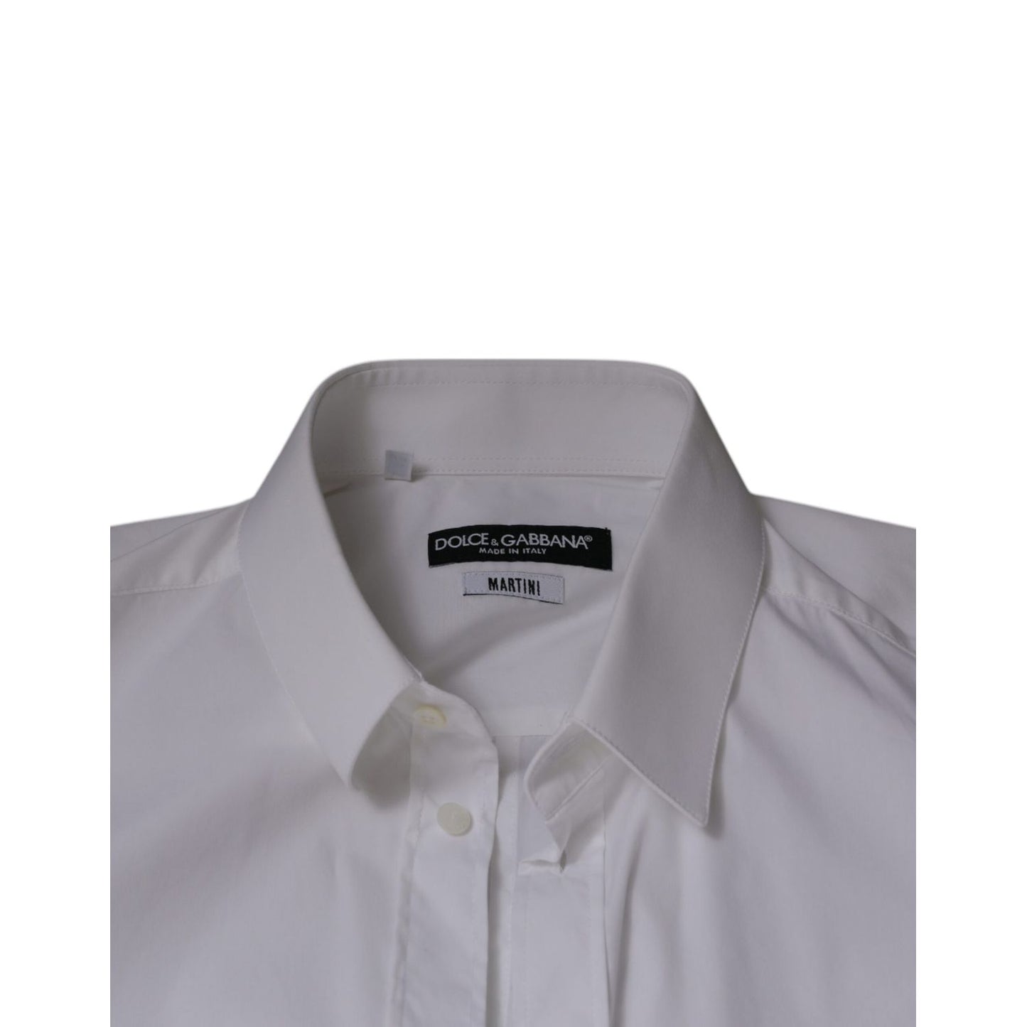 Dolce & Gabbana White Cotton Blend Men MARTINI Dress Shirt TSH86484-39