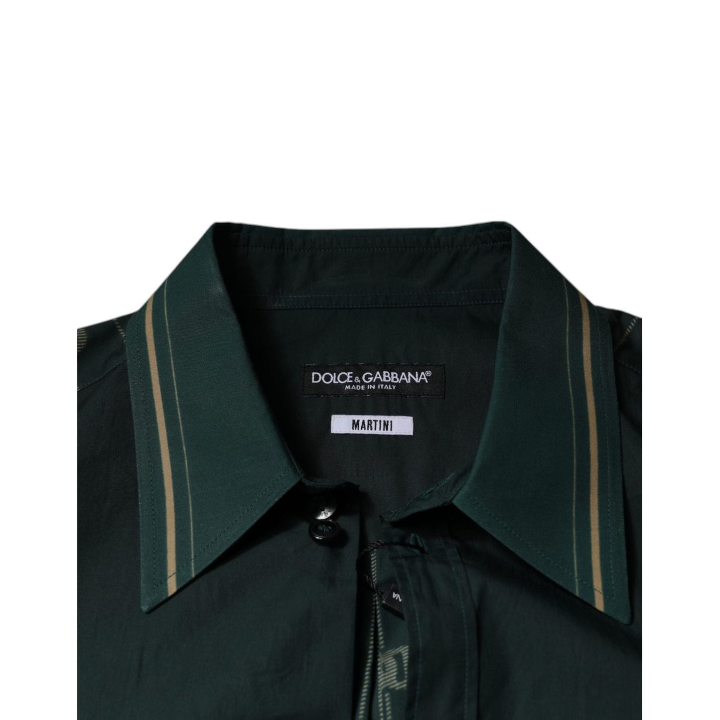 Dolce & Gabbana Green Logo Long Sleeve MARTINI Casual Shirt TSH87303-40