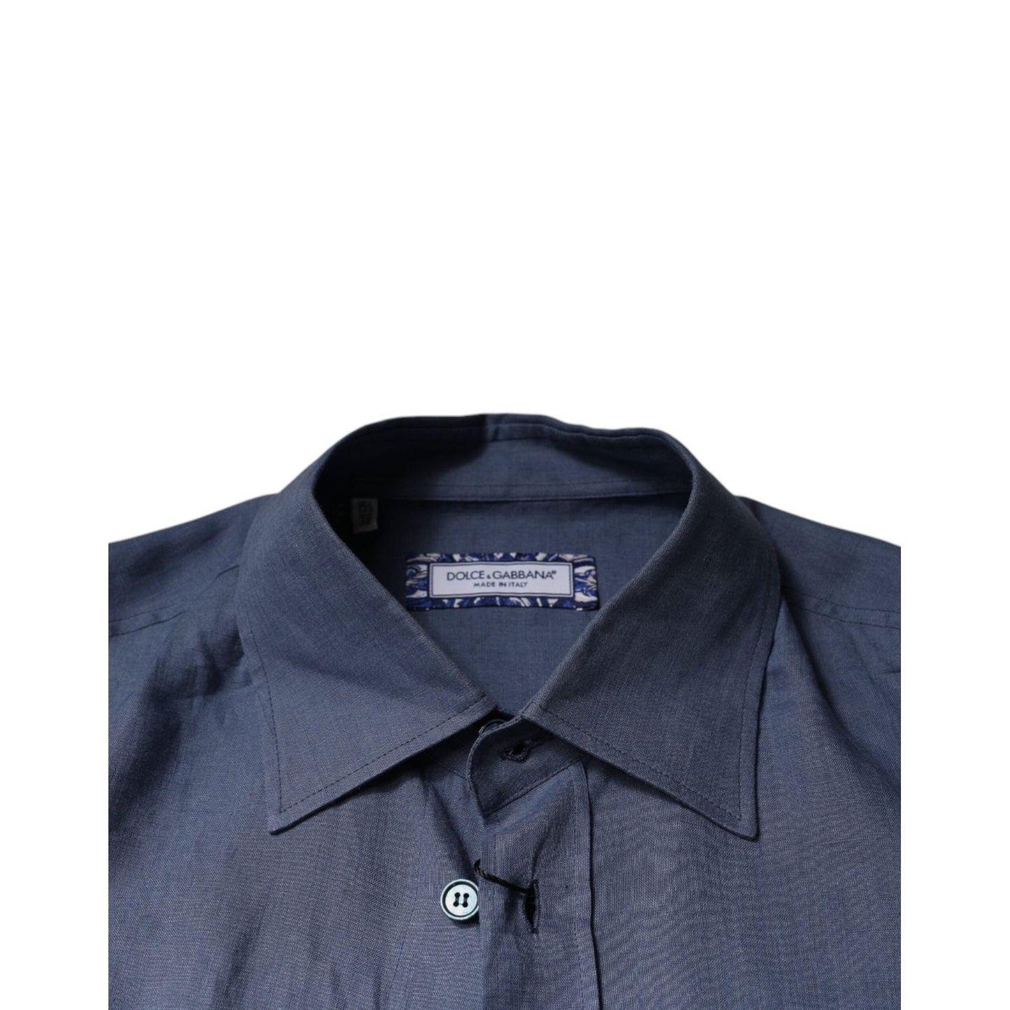 Dolce & Gabbana Blue Logo Long Sleeve Button Down Casual Shirt TSH87304-39