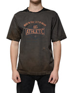 Dolce & Gabbana Brown Graphic Print Cotton Round Neck T-shirt TSH87302-48
