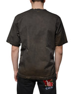 Dolce & Gabbana Brown Graphic Print Cotton Round Neck T-shirt TSH87302-48