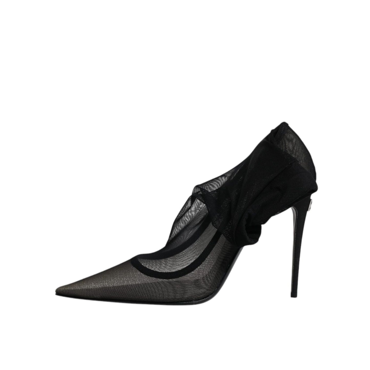 Dolce & Gabbana Black Viscose Mesh Sock Style Boots Shoes