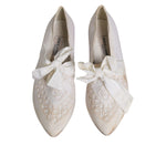 Dolce & Gabbana White Ribbon Fabric Ballerina Flats Shoes LA12214-40