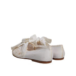 Dolce & Gabbana White Ribbon Fabric Ballerina Flats Shoes LA12214-40