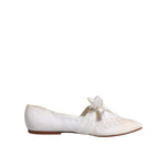 Dolce & Gabbana White Ribbon Fabric Ballerina Flats Shoes LA12214-40