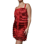 Dolce & Gabbana Red Lace Tassel Sleeveless Sheath Mini Dress
