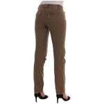 Ermanno Scervino Brown Cotton Casual Slim Fit Pants BYX1159-1