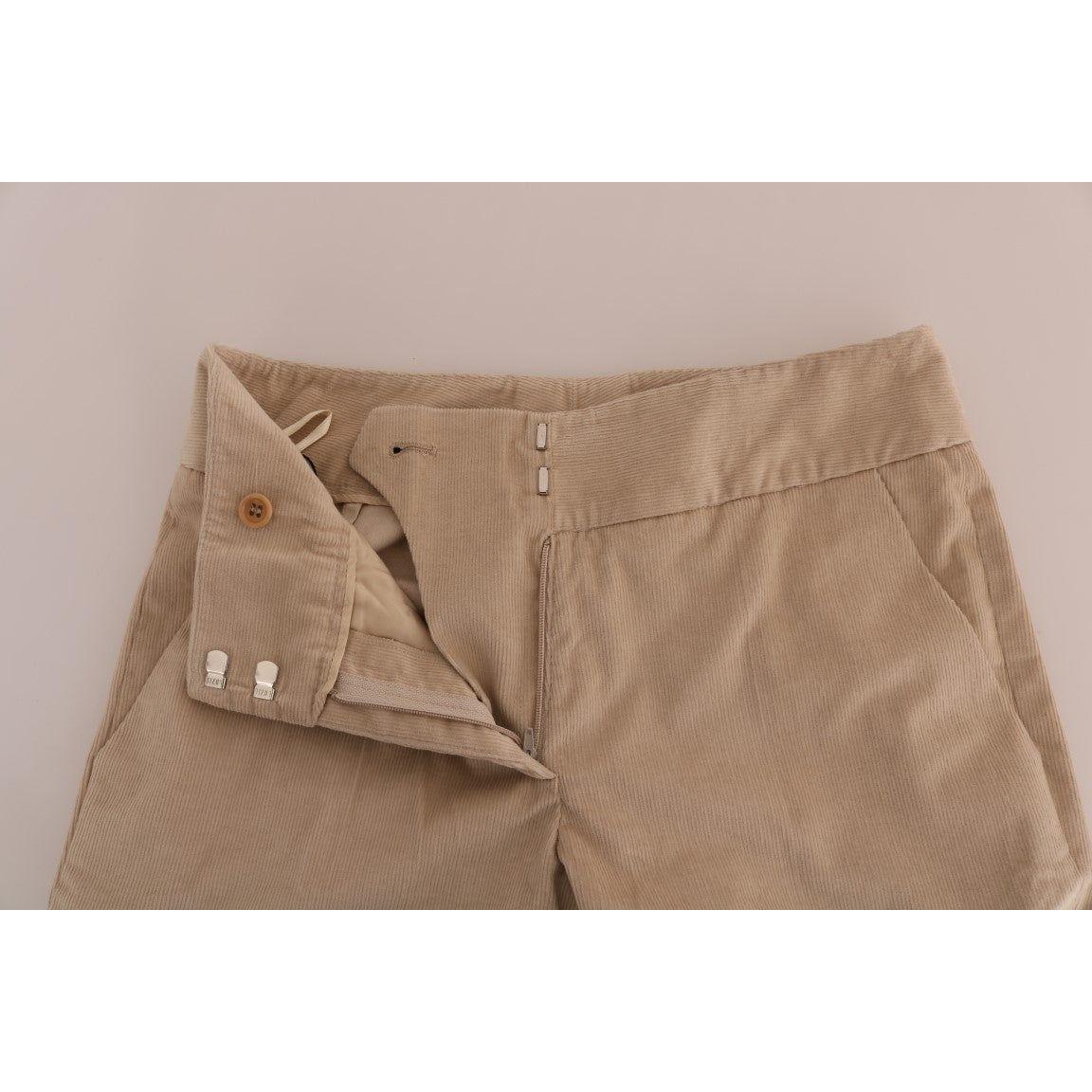 Ermanno Scervino Beige Cotton Bootcut Pants BYX1166-1