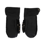 Dolce & Gabbana Black Leather Shearling Studded Gloves LB159-1