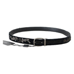Dolce & Gabbana Black Cotton Royal Bee Embroidery Belt BEL50052-2