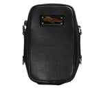 Dolce & Gabbana Black Grain Leather Logo Plaque Clutch Bag