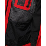 Dolce & Gabbana Red Nylon Hooded Men Full Zip Parka Jacket