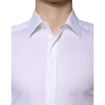Dolce & Gabbana White Cotton Formal Men GOLD Dress Shirt