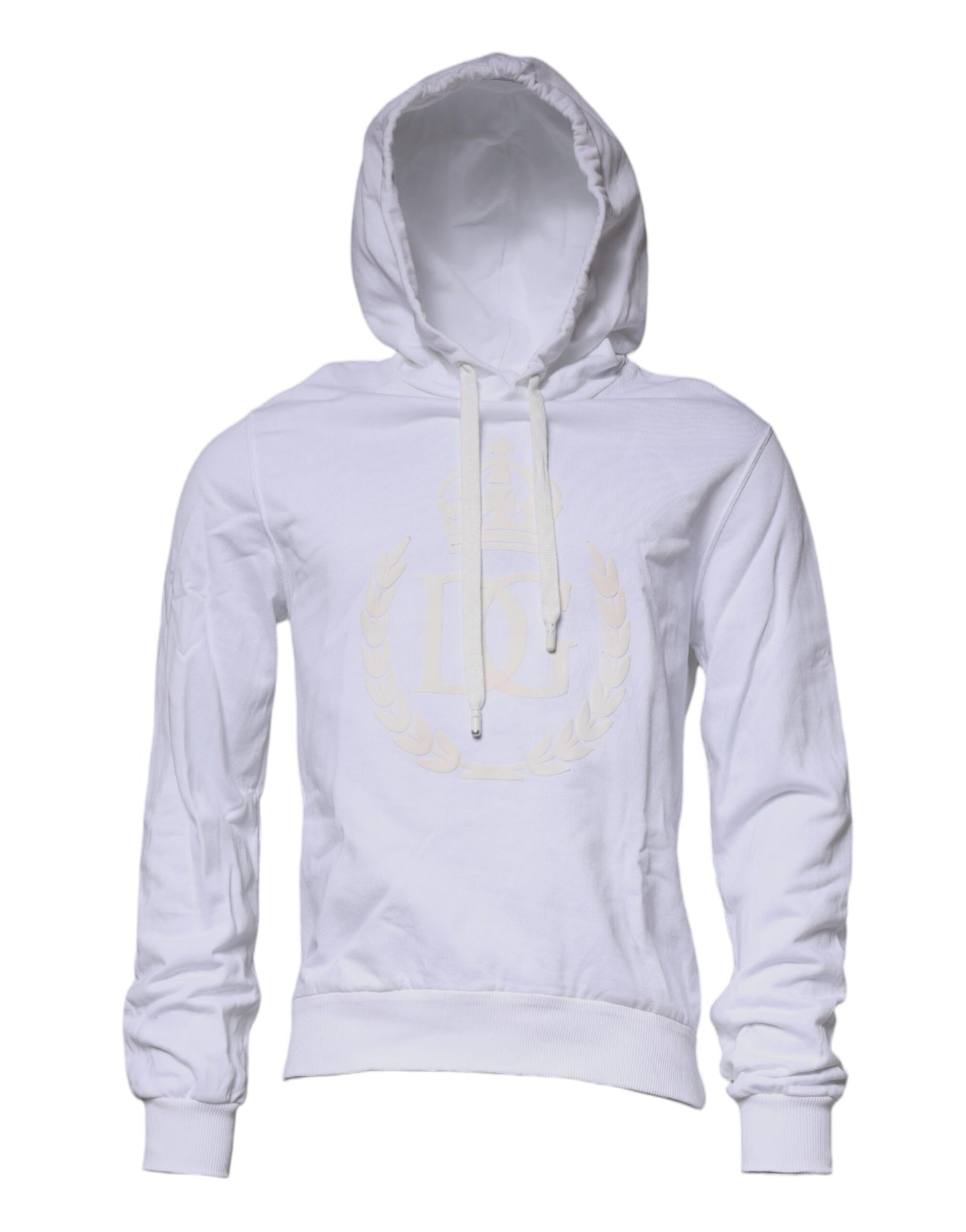 Dolce & Gabbana White Logo Hooded Pullover Sweatshirt Sweater TSH87357-46