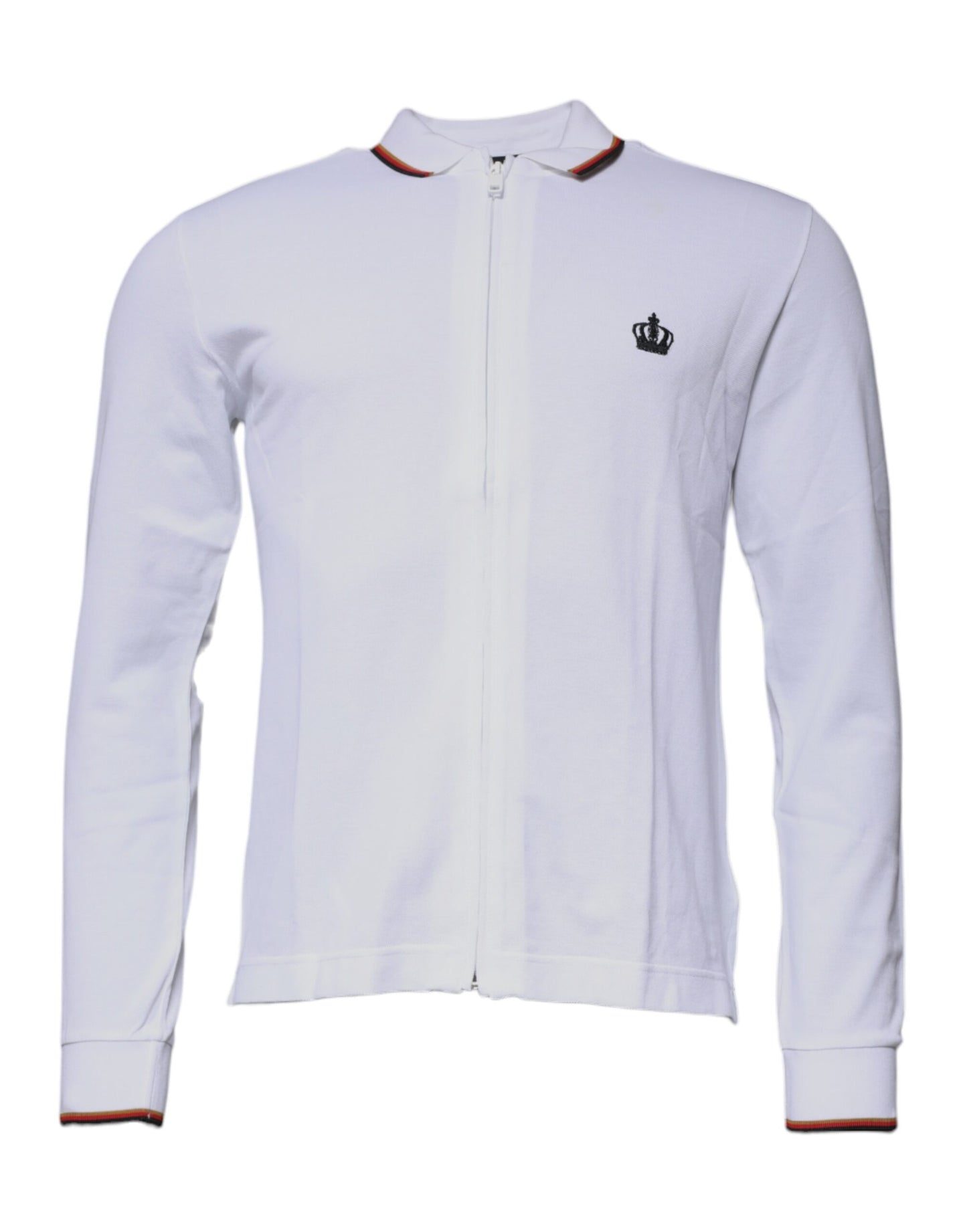 Dolce & Gabbana White Crown Men Full Zip Sweatshirt Sweater TSH87418-50