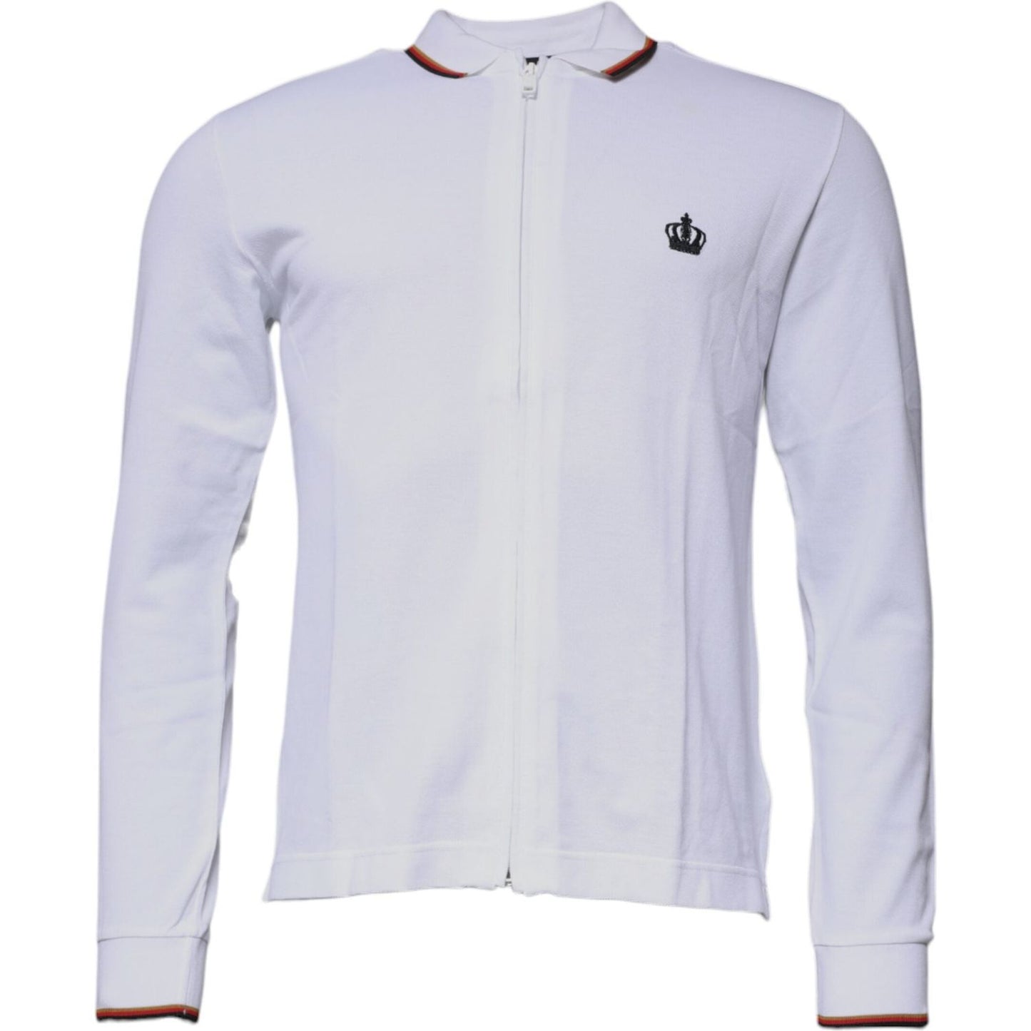 Dolce & Gabbana White Crown Men Full Zip Sweatshirt Sweater TSH87419-44