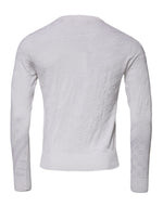 Dolce & Gabbana White Silk Crew Neck Men Pullover Sweater TSH87543-46