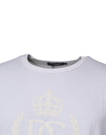 Dolce & Gabbana White Logo Embossed Cotton Crewneck T-shirt TSH28273-52