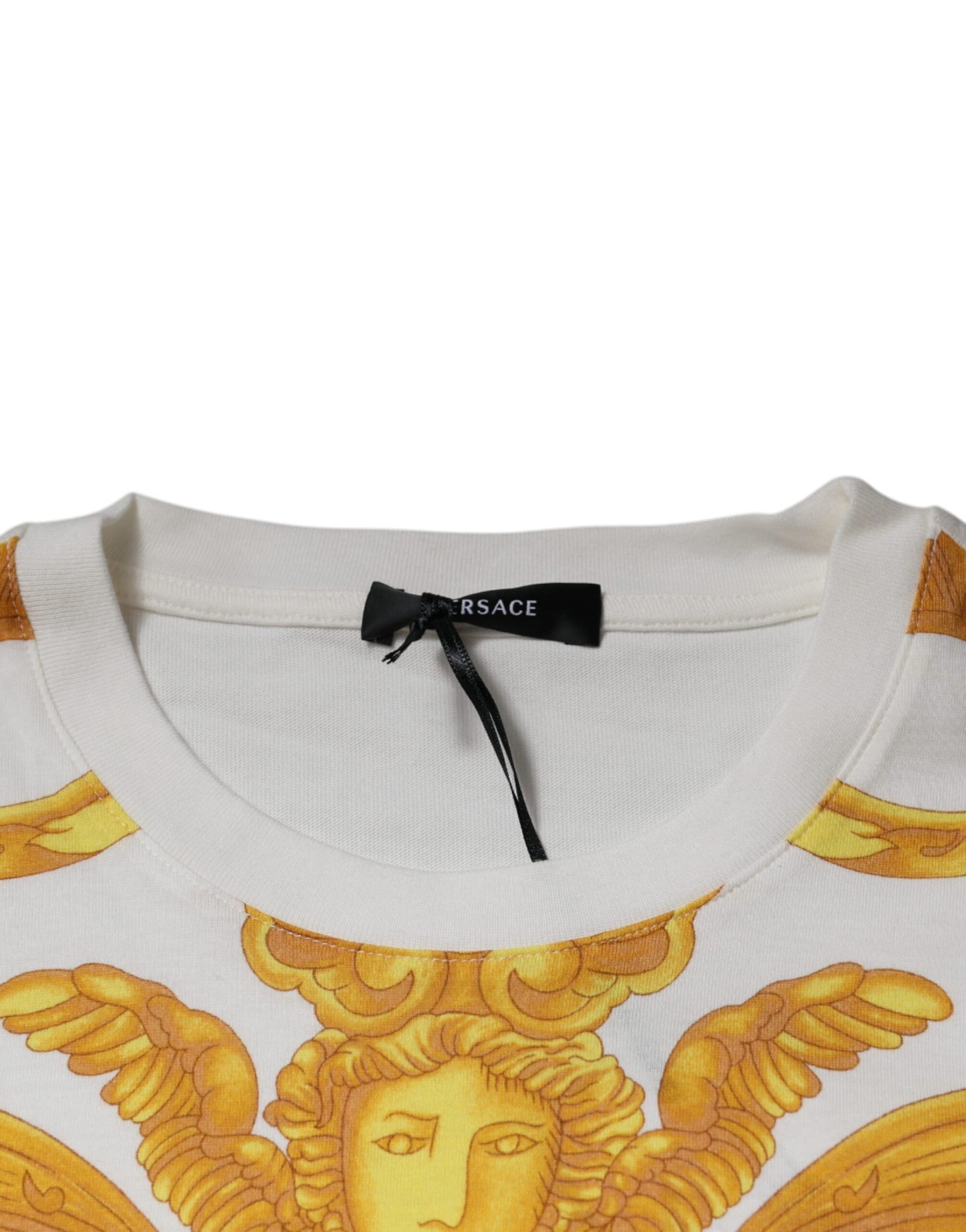 Versace White Medusa Print Cotton Crew Neck T-shirt TSH87195-50