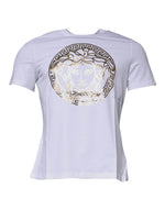 Versace White Medusa Print Cotton Crew Neck T-shirt TSH87197-40