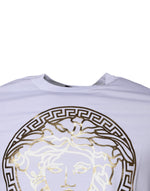Versace White Medusa Print Cotton Crew Neck T-shirt TSH87197-40