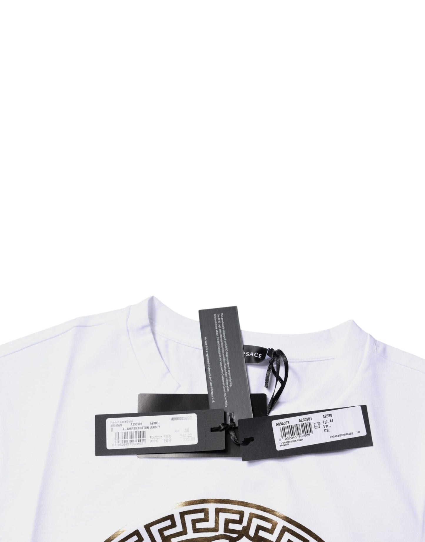 Versace White Medusa Print Cotton Crew Neck T-shirt TSH87197-40
