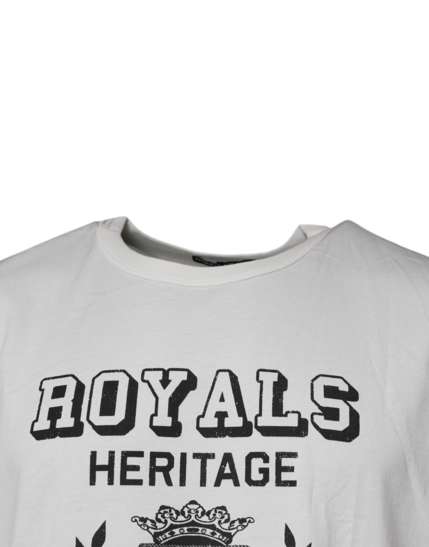 Dolce & Gabbana White Royals Heritage Cotton T-shirt TSH87230-54