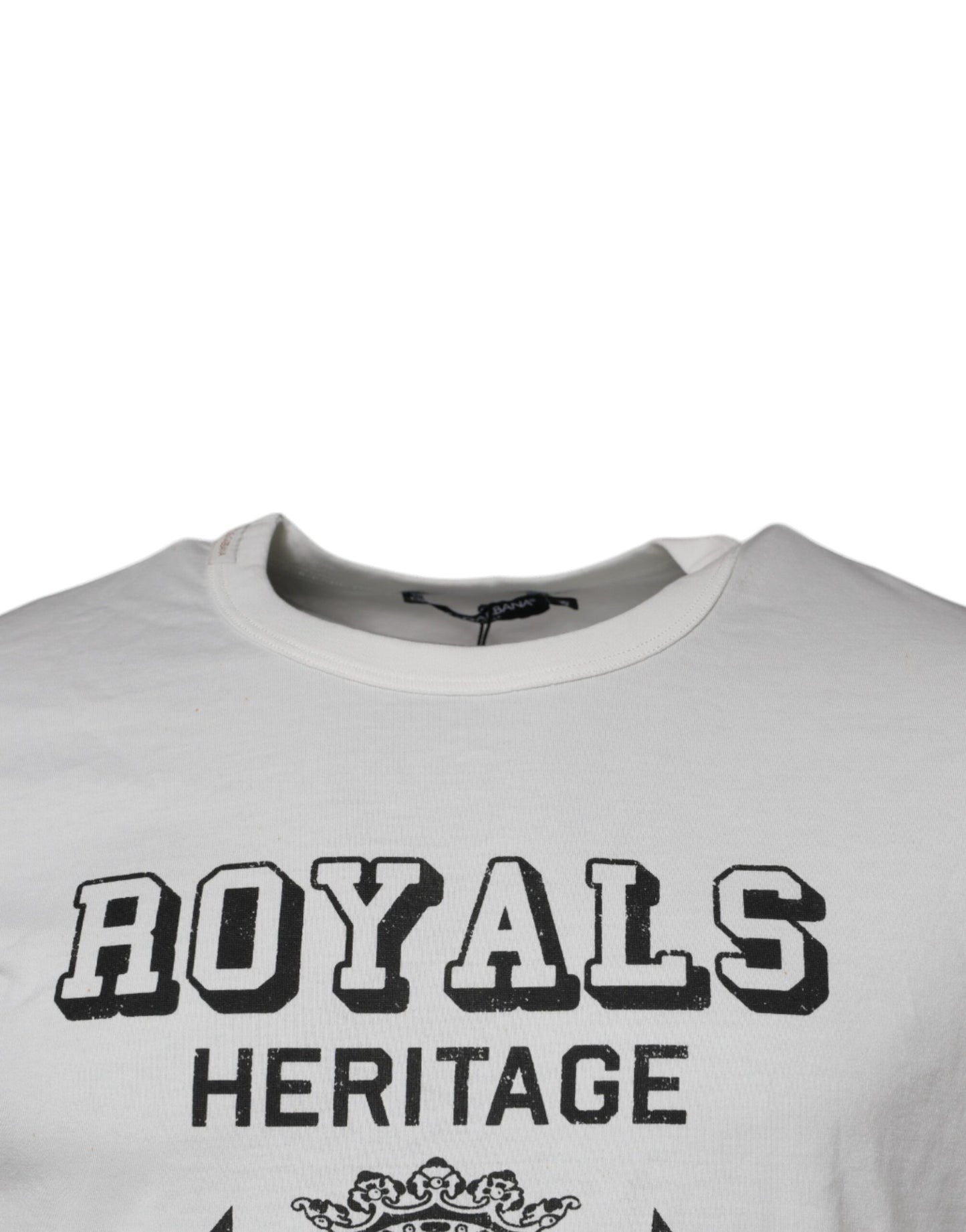 Dolce & Gabbana White Royals Heritage Cotton T-shirt TSH87231-46