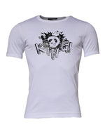 Dolce & Gabbana White Panda King Cotton Crew Neck T-shirt TSH87232-44