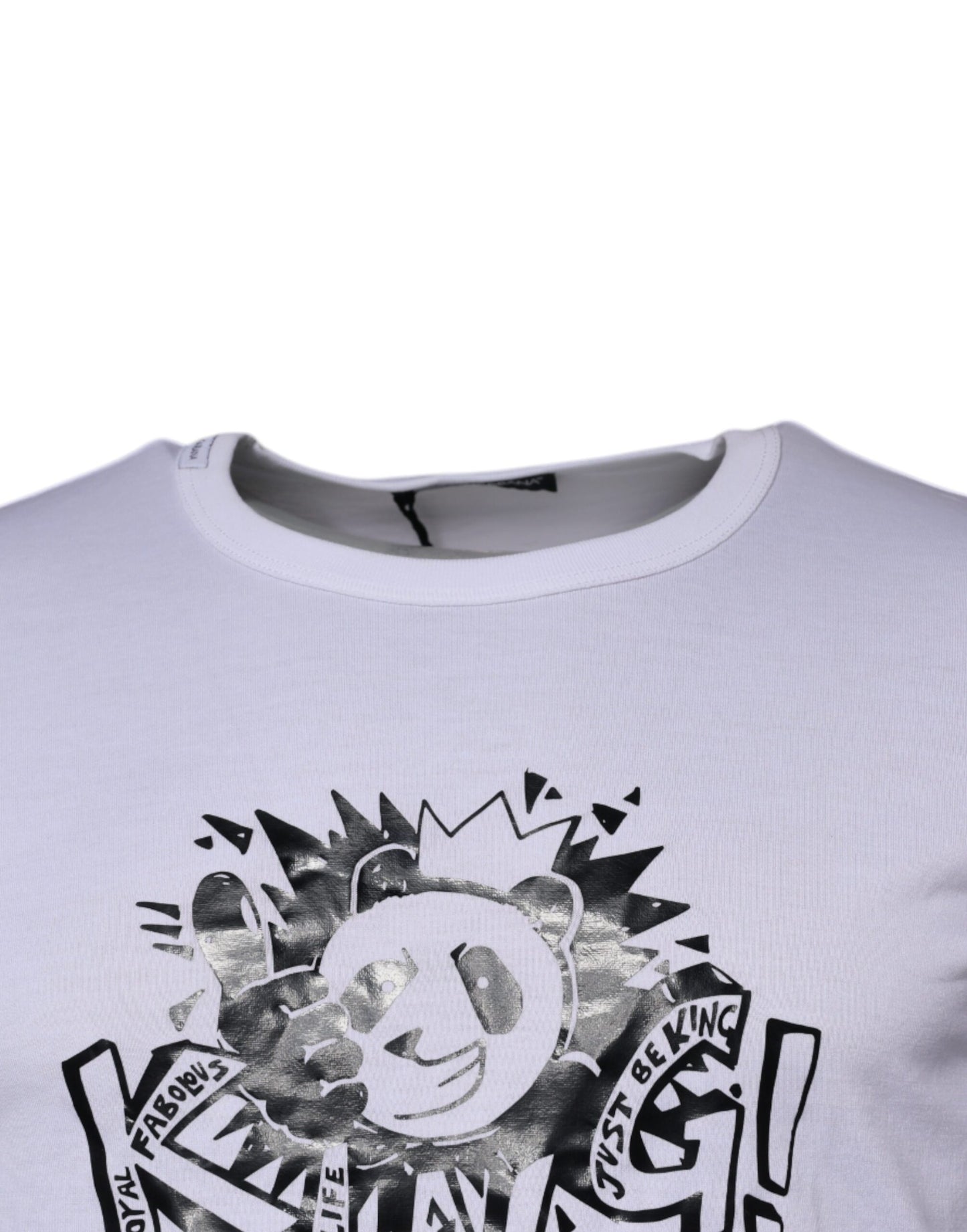 Dolce & Gabbana White Panda King Cotton Crew Neck T-shirt TSH87233-46