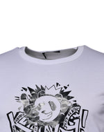 Dolce & Gabbana White Panda King Cotton Crew Neck T-shirt TSH87233-46