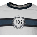 Dolce & Gabbana White DG Crown Cotton Crew Neck T-shirt TSH87241-44