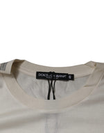 Dolce & Gabbana Off White Silk Crew Neck Short Sleeve T-shirt TSH87255-48