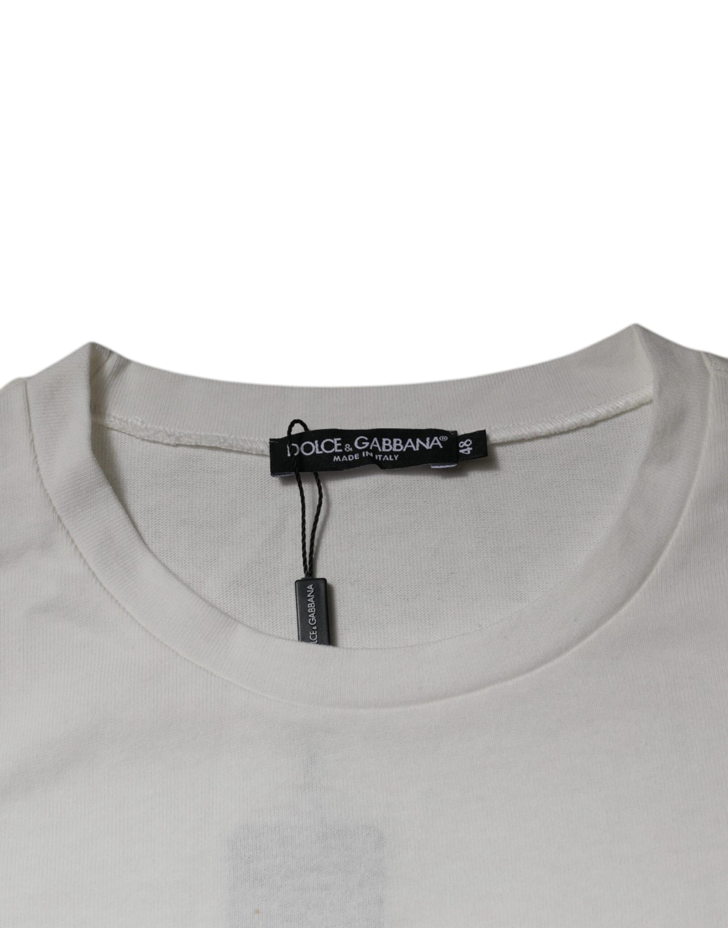 Dolce & Gabbana White DG Logo Crew Neck Short Sleeves T-shirt TSH87257-48
